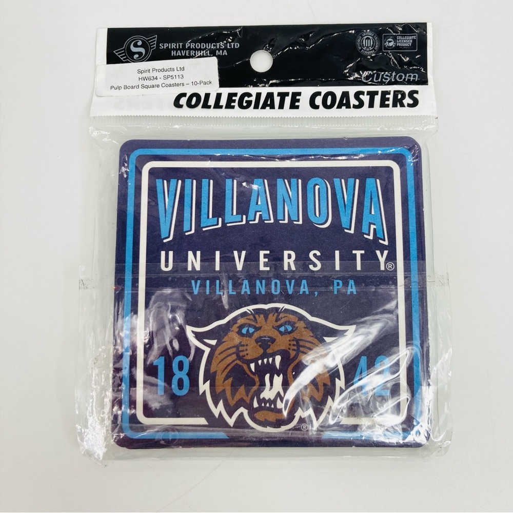 NCAA Villanova University Collegiate Pulp Board Square Coasters 10 Pack